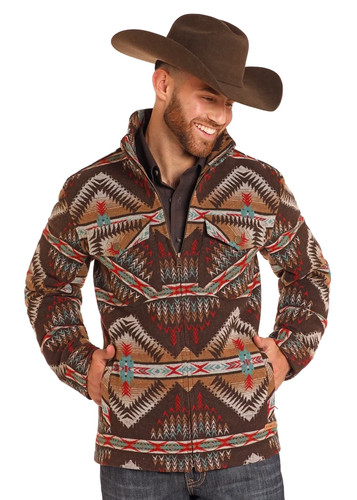 Aztec jacquard full zip jacket - aztec,